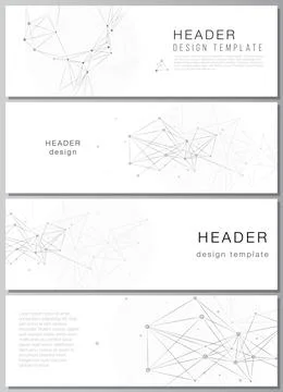 Vector layout of headers, banner templates for website footer design, horizontal イラスト素材