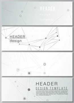 Vector layout of headers, banner templates for website footer design, horizontal Stock Illustration