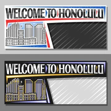 Vector layout for Honolulu 스톡 일러스트