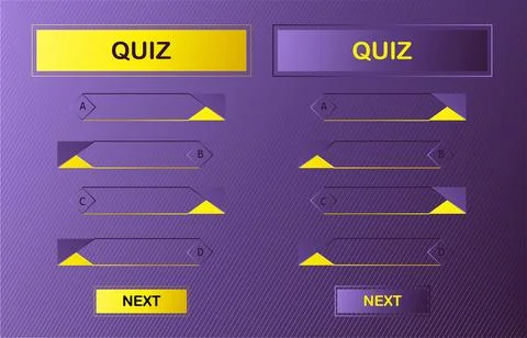 Vector layout of the quiz question with choice of text menu. Gradient template Stock Illustration