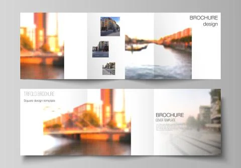 Vector layout of square cover design template for trifold brochure, flyer Stock Illustration