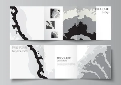 Vector layout of square covers design templates for trifold brochure, flyer Stock Illustration