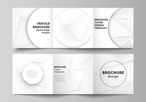 Vector layout of square covers design templates for trifold brochure, magazine Stock Illustration