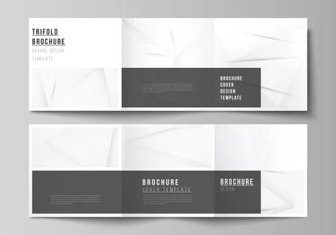 Vector layout of square covers design templates for trifold brochure, magazine Stock Illustration