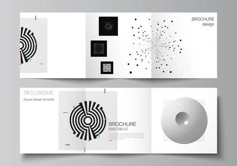 Vector layout of square covers design templates for trifold brochure, flyer 스톡 일러스트