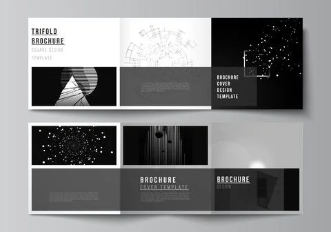 Vector layout of square covers design templates for trifold brochure, flyer Stock Illustration