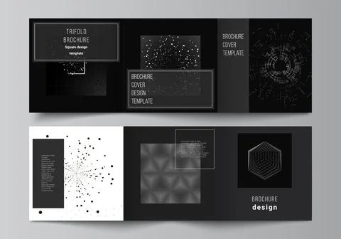 Vector layout of square covers design templates for trifold brochure, flyer イラスト素材