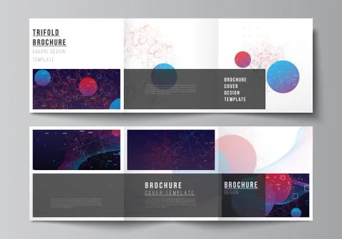 Vector layout of square covers templates for trifold brochure, flyer, cover Illustrazione stock