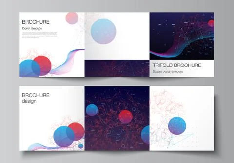 Vector layout of square covers templates for trifold brochure, flyer, cover Illustrazione stock