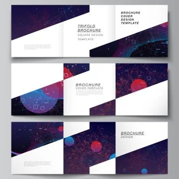 Vector layout of square covers templates for trifold brochure, flyer, cover Illustrazione stock