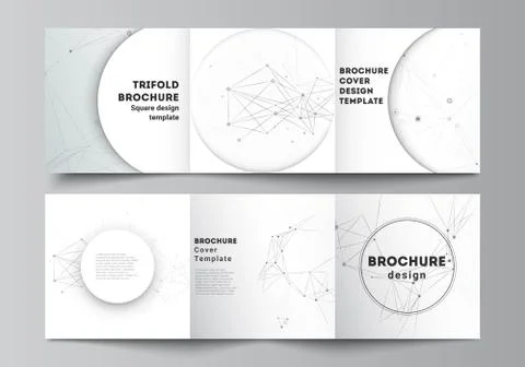 Vector layout of square covers templates for trifold brochure, flyer, cover Stock Illustration