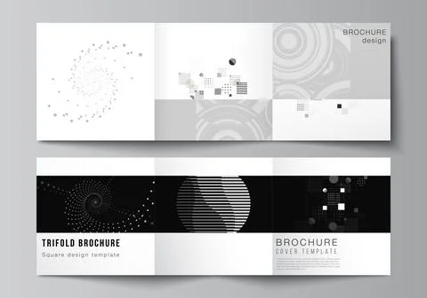 Vector layout of square covers templates for trifold brochure, flyer, magazine Stock Illustration