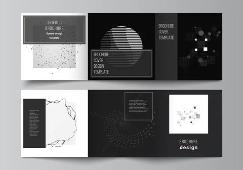 Vector layout of square covers templates for trifold brochure, flyer, magazine Stock Illustration