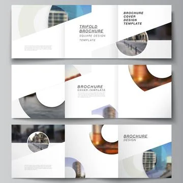 Vector layout of square covers templates for trifold brochure, flyer, magazine Stock Illustration