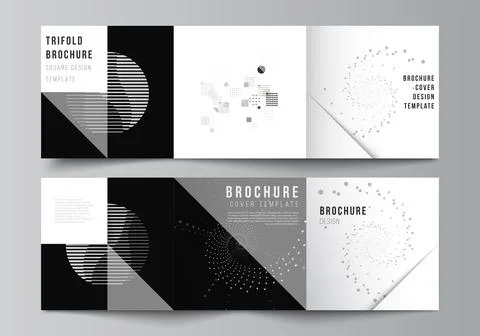 Vector layout of square covers templates for trifold brochure, flyer, magazine Stock Illustration