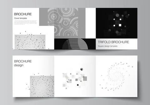 Vector layout of square covers templates for trifold brochure, flyer, magazine Stock Illustration