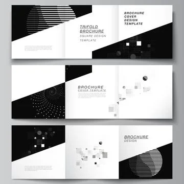 Vector layout of square covers templates for trifold brochure, flyer, magazine Stock Illustration