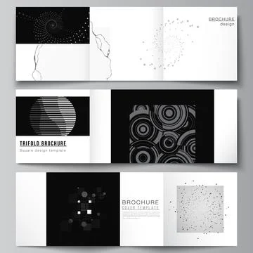 Vector layout of square covers templates for trifold brochure, flyer, magazine Stock Illustration