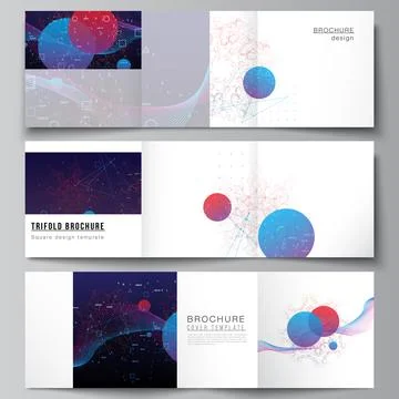 Vector layout of square covers templates for trifold brochure, flyer, cover Illustrazione stock
