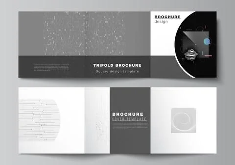 Vector layout of square covers templates for trifold brochure, flyer, magazine Stock Illustration