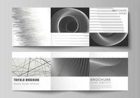 Vector layout of square format covers design templates for trifold brochure Stock Illustration