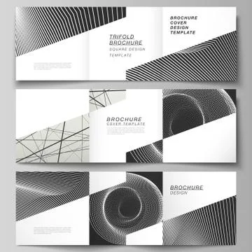 Vector layout of square format covers design templates for trifold brochure Stock Illustration