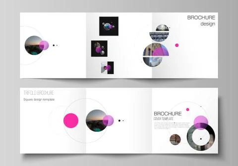 Vector layout of square format covers design templates for trifold brochure Stock Illustration