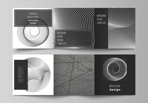 Vector layout of square format covers design templates for trifold brochure Stock Illustration