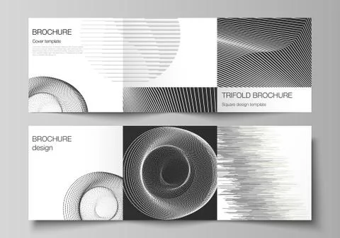 Vector layout of square format covers design templates for trifold brochure Stock Illustration