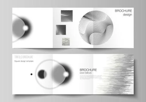 Vector layout of square format covers design templates for trifold brochure Stock Illustration