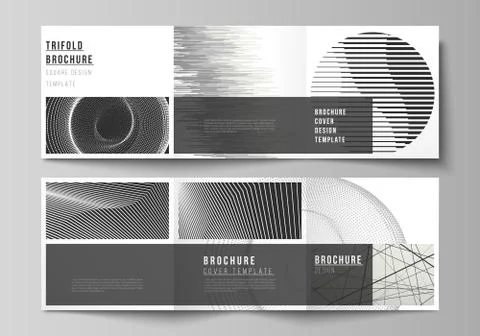 Vector layout of square format covers design templates for trifold brochure Stock Illustration