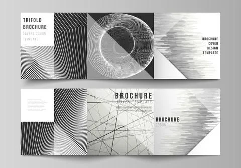 Vector layout of square format covers design templates for trifold brochure Stock Illustration