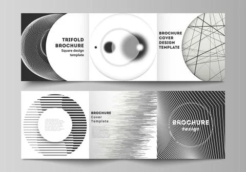 Vector layout of square format covers design templates for trifold brochure Stock Illustration