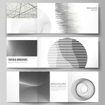 Vector layout of square format covers design templates for trifold brochure Stock Illustration