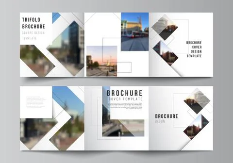 Vector layout of square format covers design templates with geometric simple Stock Illustration