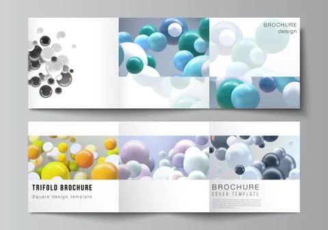 Vector layout of square format covers templates for trifold brochure, flyer Stock Illustration