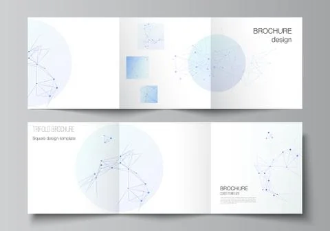 Vector layout of square format covers templates for trifold brochure, flyer Stock Illustration