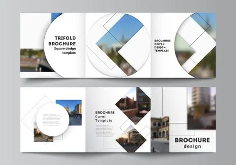 Vector layout of square format covers design templates with geometric simple Stock Illustration