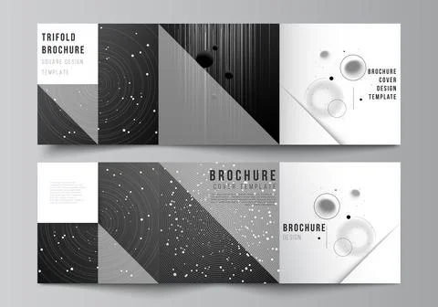 Vector layout of square format covers design templates for trifold brochure Stock Illustration