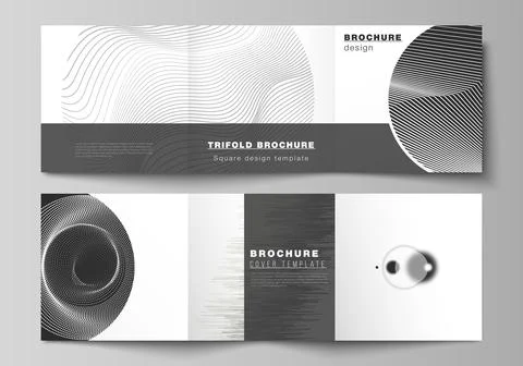 Vector layout of square format covers design templates for trifold brochure Stock Illustration