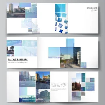 Vector layout of square format covers templates for trifold brochure, flyer Stock Illustration