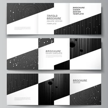 Vector layout of square format covers design templates for trifold brochure Stock Illustration