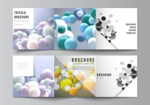 Vector layout of square format covers templates for trifold brochure, flyer Stock Illustration