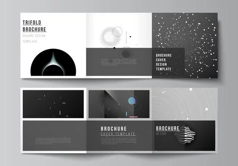 Vector layout of square format covers design templates for trifold brochure Stock Illustration