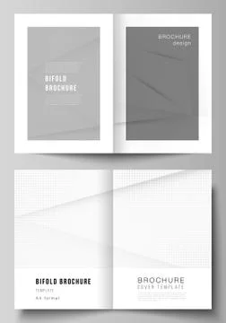 Vector layout of two A4 cover mockups design templates for bifold brochure Stock Illustration