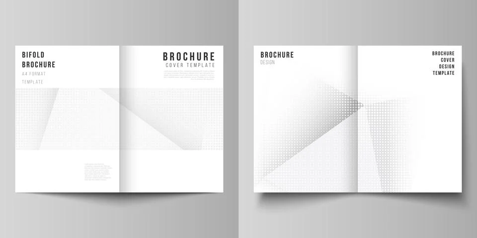 Vector layout of two A4 cover mockups design templates for bifold brochure Stock Illustration