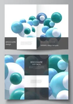Vector layout of two A4 cover mockups template for bifold brochure, flyer Stock Illustration