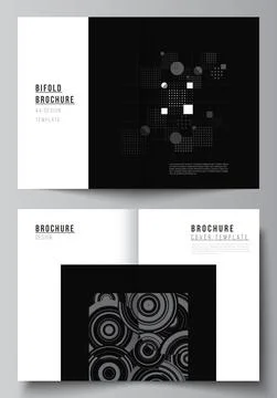 Vector layout of two A4 cover mockups templates for bifold brochure, flyer Stock Illustration