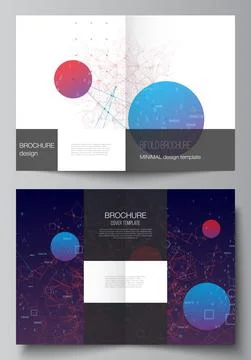 Vector layout of two A4 cover mockups templates for bifold brochure, flyer 스톡 일러스트