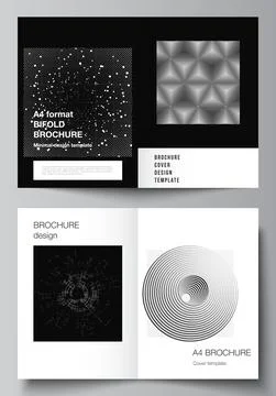 Vector layout of two A4 cover mockups design templates for bifold brochure Stockillustratie